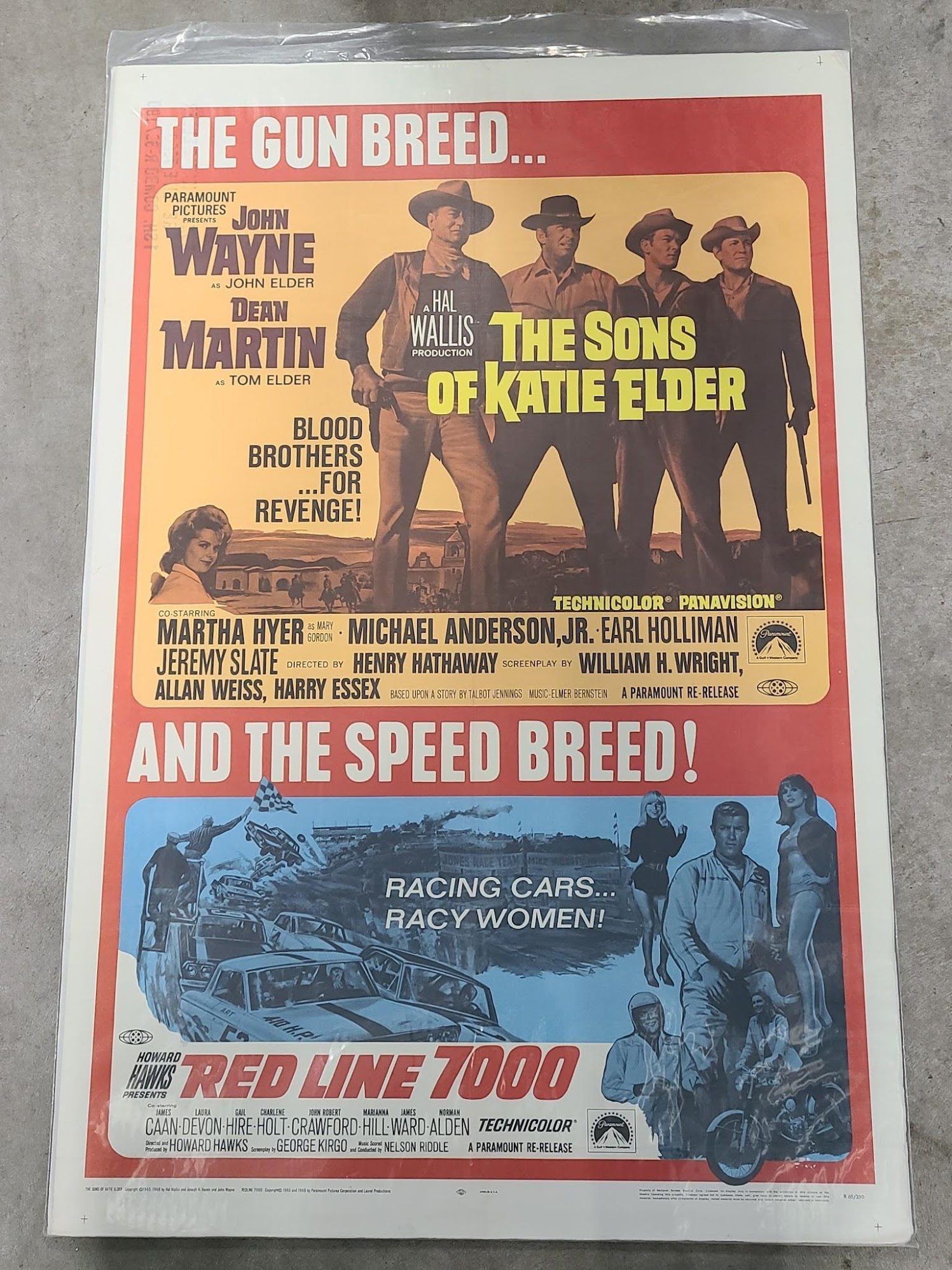 Sons Of Katie Elder/ Red Line 7000 - 1 Sheets/US